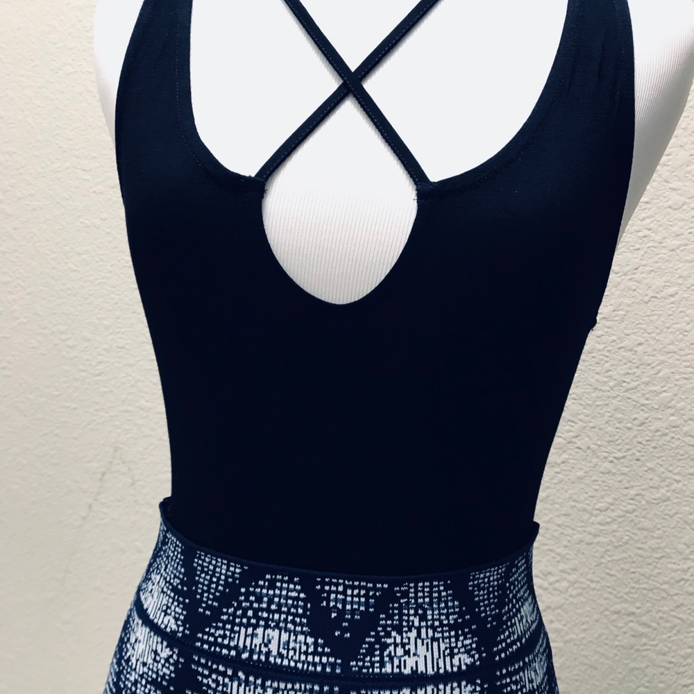 Sophie & Trey 💚 strappy black bodysuit